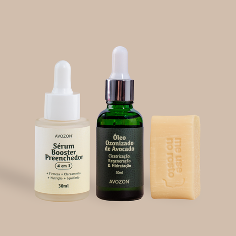 Kit Skincare Essencial - Limpeza + Tratamento + Hidratação