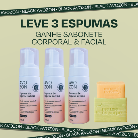 Compre 3 Sabonete Íntimo em Espuma, Leve 1 Sabonete Corporal + 1 Sabonete Facial