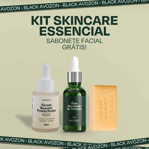 Kit Skincare Essencial - Limpeza + Tratamento + Hidratação